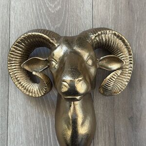 Gold Ram Head Wall Decor